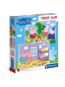 Set de 2 puzles de Peppa Pig de 20 peces
