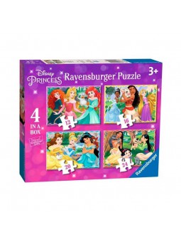 Set de 4 puzles de Princeses Disney