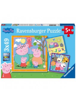 Set de 3 puzles de Peppa Pig de 49 peces