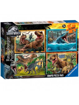 Set de 4 puzles de Jurassic World de 100 peces