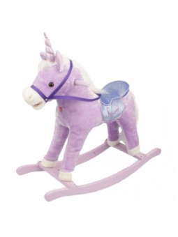 Cavall unicorn balancí peluix lila