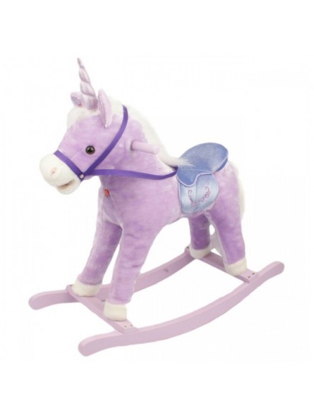 Cavall unicorn balancí peluix lila