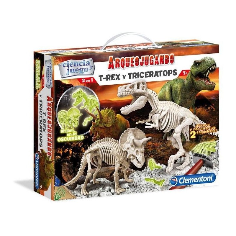 Arqueojugando T-Rex i Triceratops Fluor